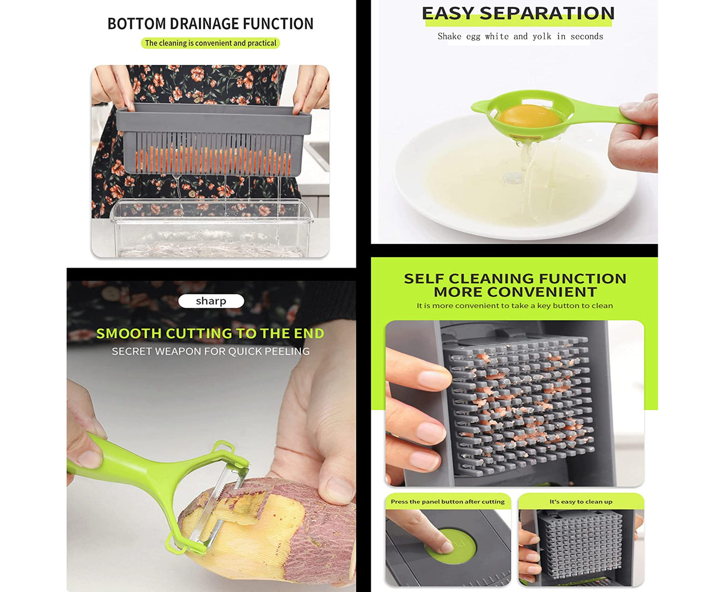 14-In-1 Vegetable Grater Onion Chopper Potato Slicer 8 Blade Multifunctional Veggie Chopper Food Chopper with Container